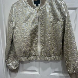 J. Crew Metallic Bomber Jacket